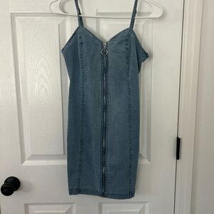 Denim Zip-Front Dress